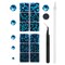 MEIBITE 6796PCS Blue Zircon Hotfix Rhinestones Crystal Stones Glass for Fabric Clothes Shirts Sparkly Flat Back Round with Tweezers and Picking Pen (SS6~SS30 Set)